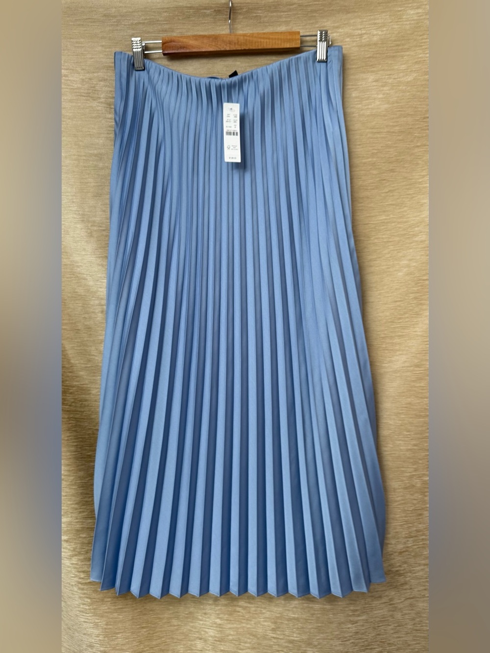 J. Crew  BNWT Gwyneth Dusty Blue Pleated Midi Skirt M